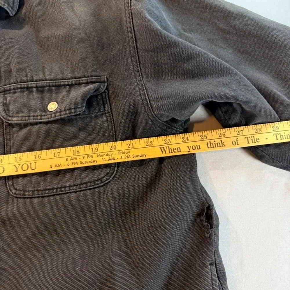 Vintage Anchor Blue‎ Men's Quilted Work Jacket Black Canvas Size L